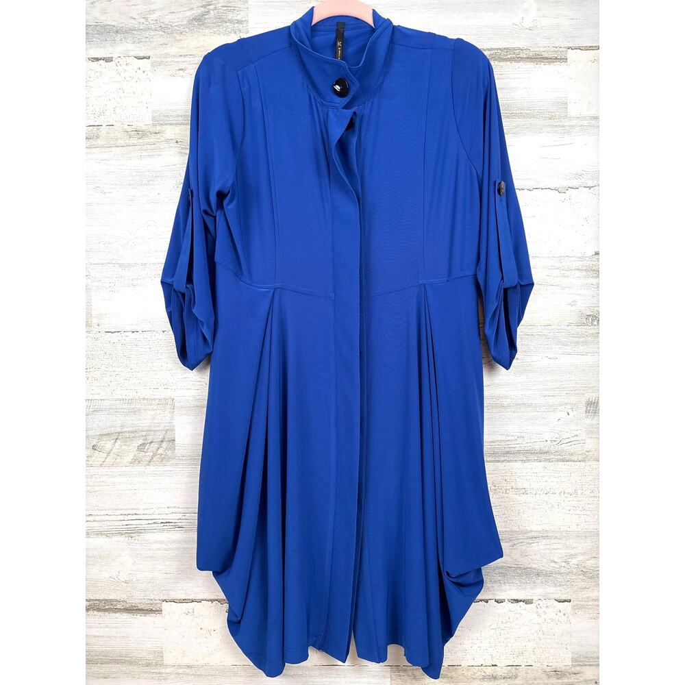IC Collection By Connie K Womens S Bubble Tunic Top Hidden Button Boho Chic